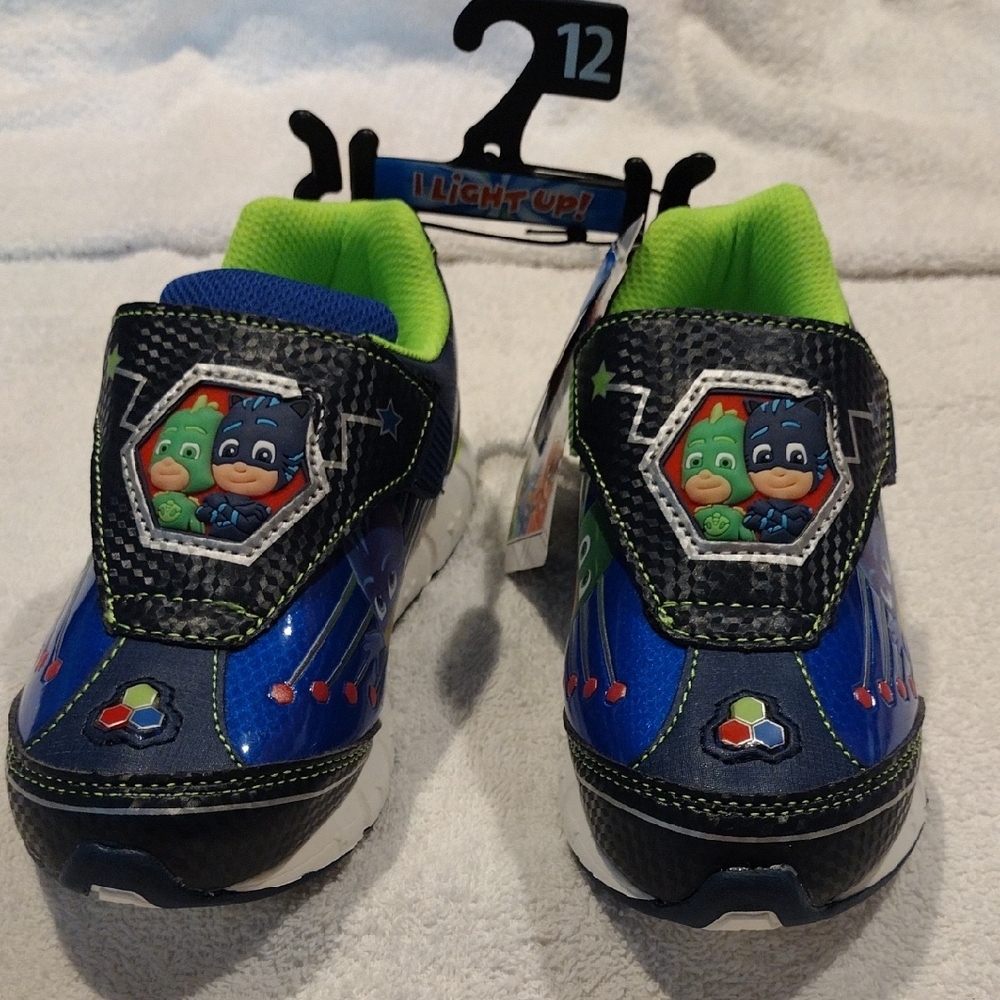 PJ Masks Kids Light-Up Blue and Green Sneakers